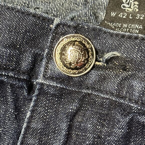 RICH KIDS Denim Co. Men's Blue Straight Leg Embroidered Jeans 42 X 32 - Picture 8 of 8